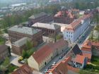 miniatura alter Uni-Campus der EMAU Greifswald in Greifswald vom Dom St. Nikolai herunter